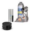 alca® Wagenheber Set hydraulisch 2 t 158-308 mm Hubhöhe, inkl. Gummiauflage Doppelkolben Stempelheber, Unterstellheber