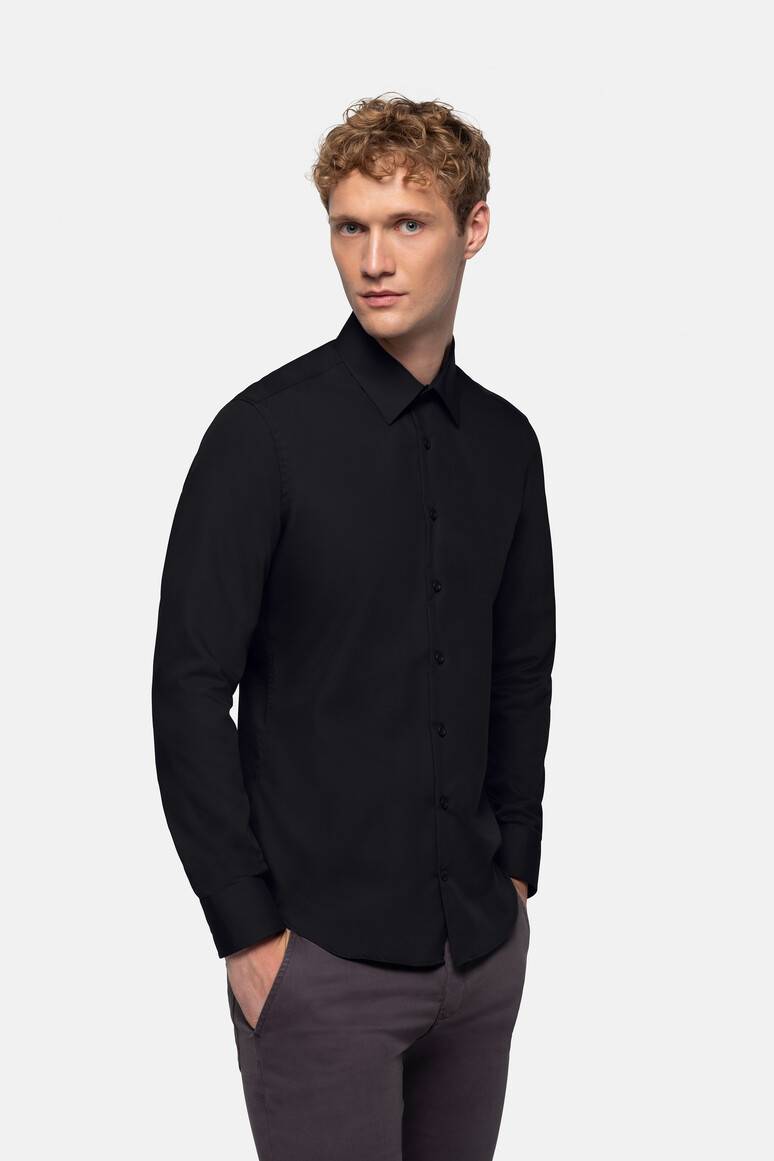 HAKRO Hakro Herren Hemd Business Regular Fit #105 Gr. M schwarz-5