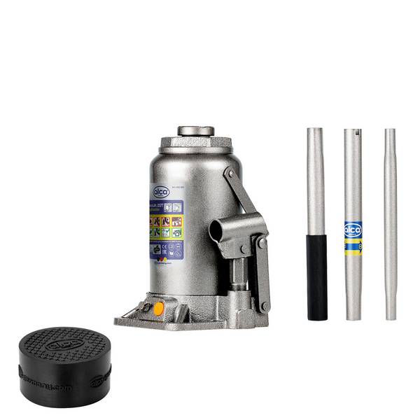 alca® Wagenheber Set hydraulisch 20 t 244-449mm Hubhöhe inkl. Gummiauflage Doppelkolben Stempelheber mit