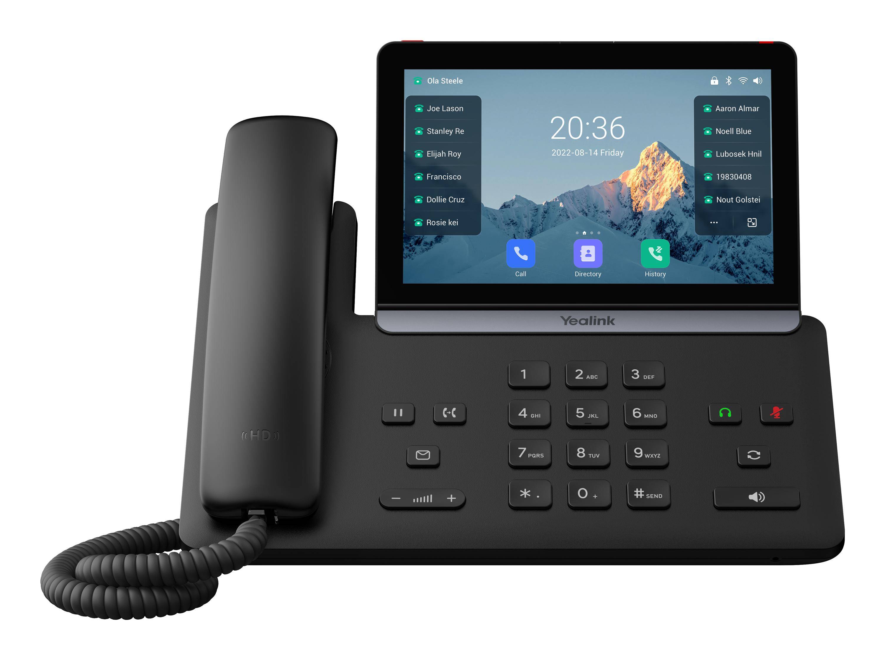 Yealink SIP-T88W - VoIP-Telefon mit Rufnummernanzeige/Anklopffunktion - IEEE 802.11a/b/g/n/ac/ax (Wi-Fi)-4