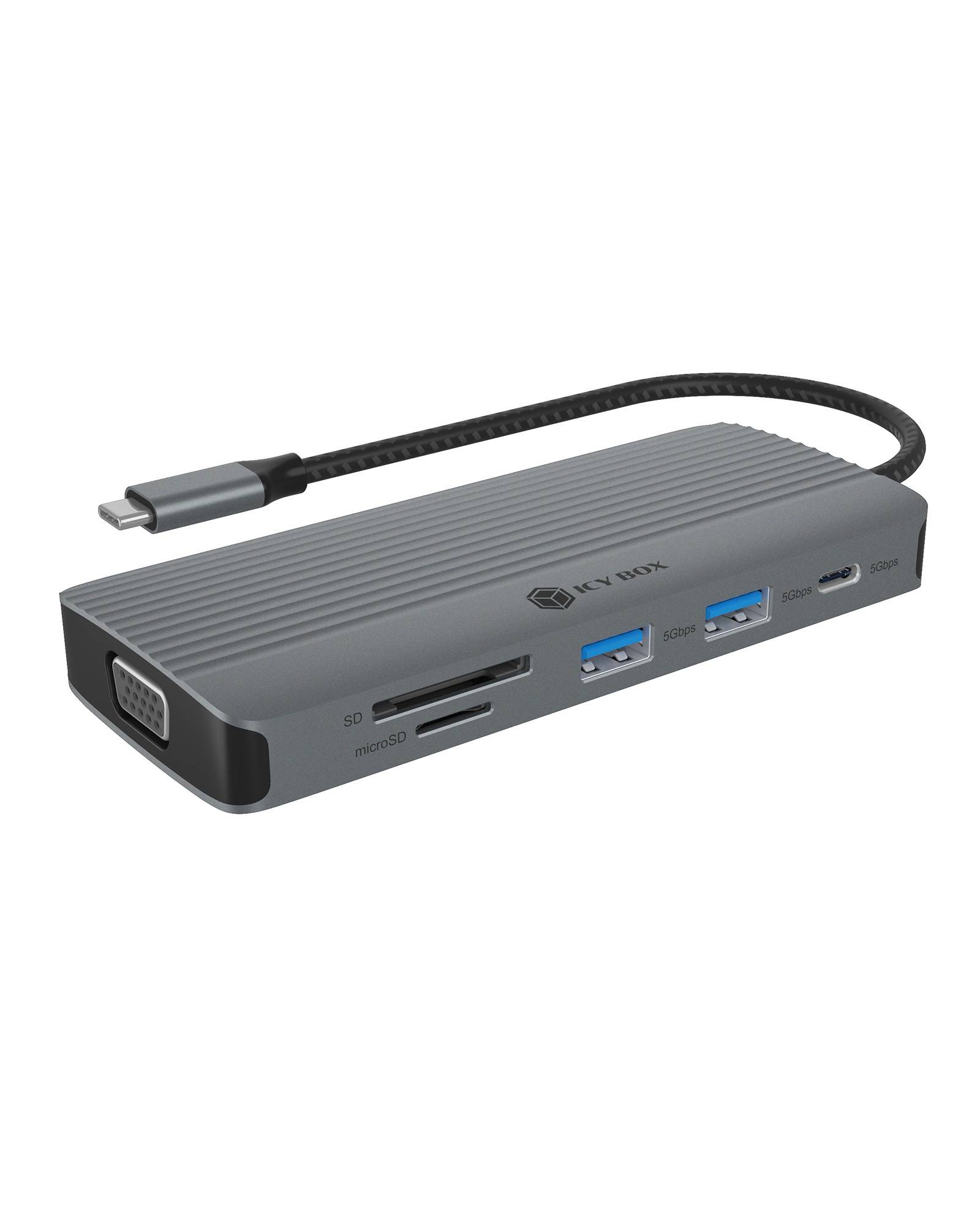IB-DK4040a-CPD, 10 in 1 USB-C Docking station, 1x HDMI 4K60Hz, 1x VGA, 3x USB-A 5G, 1x USB-C 5G, 1x USB-C for PD 100W-0