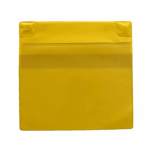 Magnettasche mit Regenschutz DIN A5, quer, gelb, Vorderseite: transparent, 228 x 220mm-0
