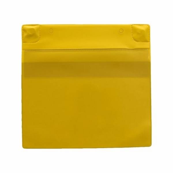 Magnettasche mit Regenschutz DIN A5, quer, gelb, Vorderseite: transparent, 228 x 220mm