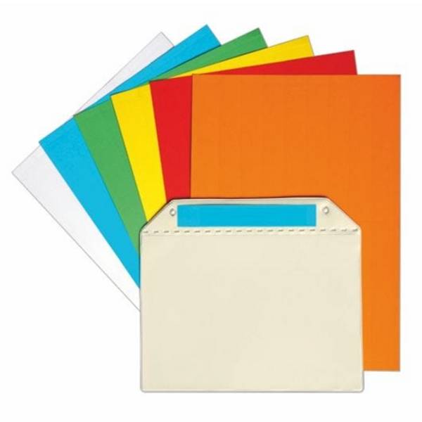 Papieretiketten für Magnettaschen COROPAC auf A4-Bogen, farbig, perforiert, 95 x 22 mm