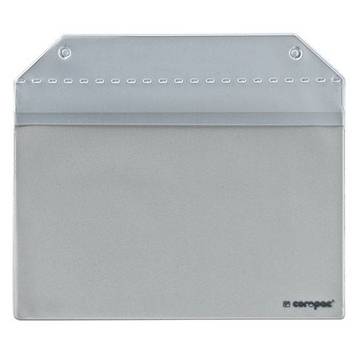 Dokumententasche, magnetisch, DIN A5 quer hellgrau, mit Schutzklappe, 220 x 195 mm