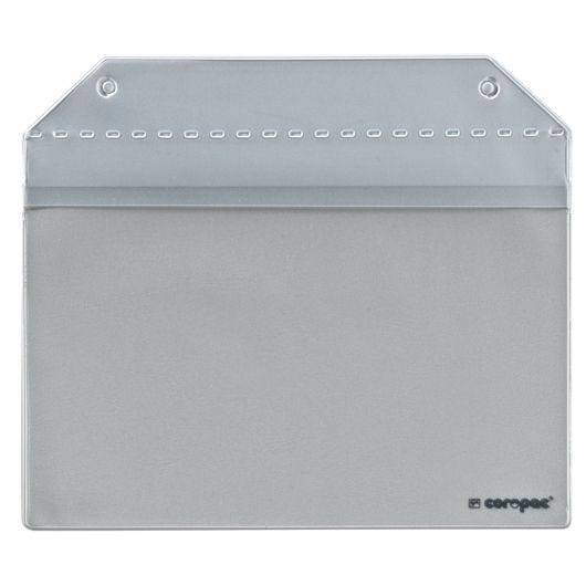 Dokumententasche, magnetisch, DIN A5 quer hellgrau, mit Schutzklappe, 220 x 195 mm-0