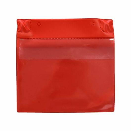 Magnettasche mit Regenschutz DIN A5, quer, rot, Vorderseite: transparent, 228 x 220mm-0