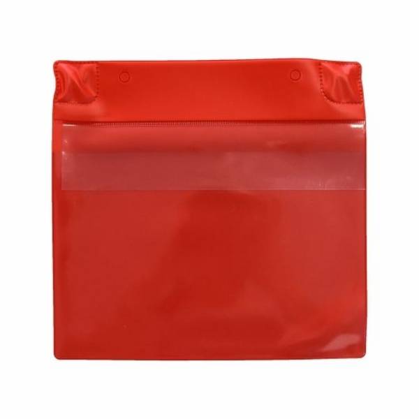 Magnettasche mit Regenschutz DIN A5, quer, rot, Vorderseite: transparent, 228 x 220mm