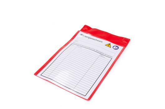 Magnettasche mit Regenschutz DIN A5, quer, rot, Vorderseite: transparent, 228 x 220mm-1
