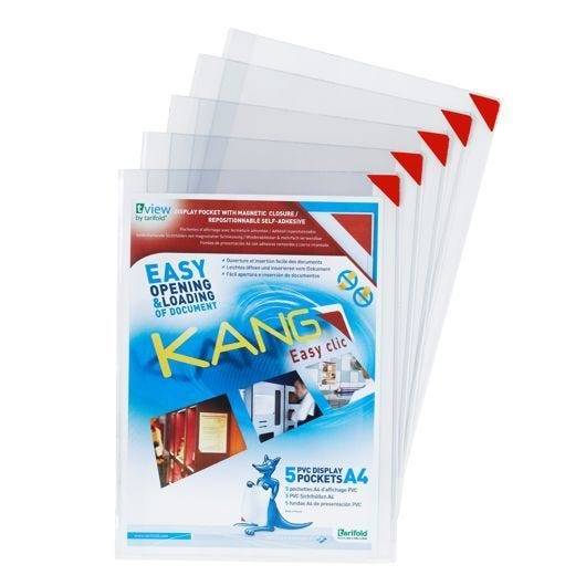 Tarifold Sichtmappe KANG EASY CLIC, DIN A4, selbstklebend, 5 Stück-0