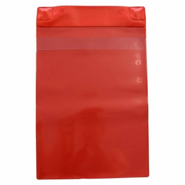 Magnettasche mit Regenschutz DIN A5, hoch, rot, Vorderseite: transparent, 158 x 220 mm