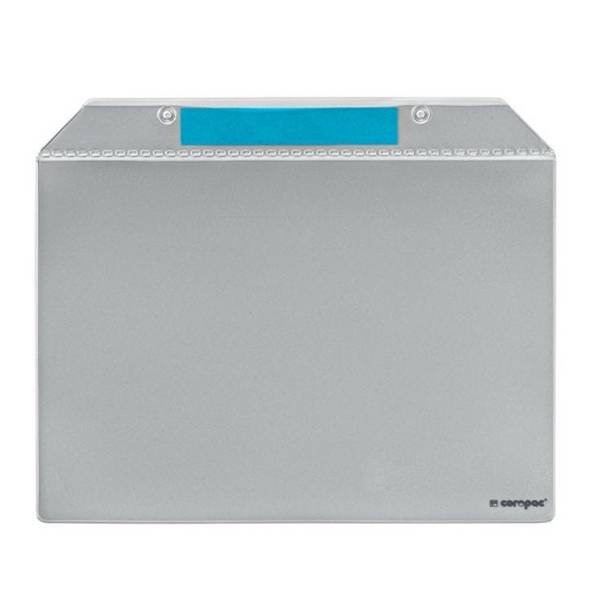 Dokumententasche, magnetisch, DIN A4, quer, hellgrau, Vorderseite: transparent, 310 x 255 mm
