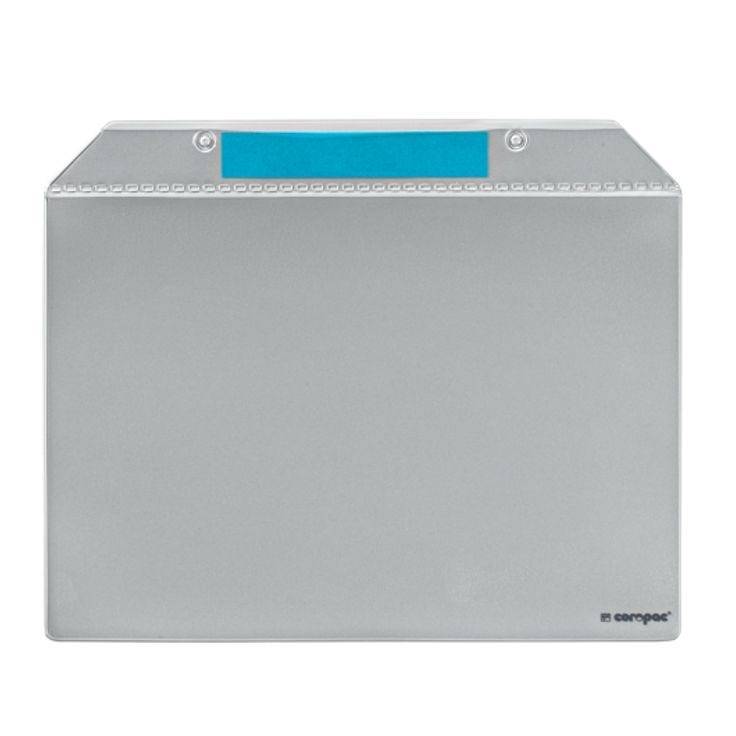 Dokumententasche, magnetisch, DIN A4, quer, hellgrau, Vorderseite: transparent, 310 x 255 mm-0