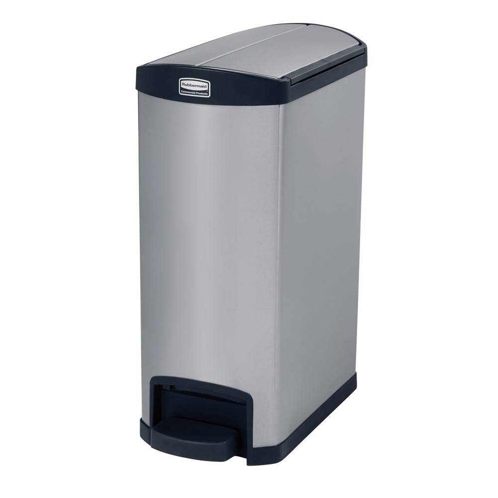 Tret-Abfallbehälter Rubbermaid Slim Jim®, Metall, 50 l, schwarz-0