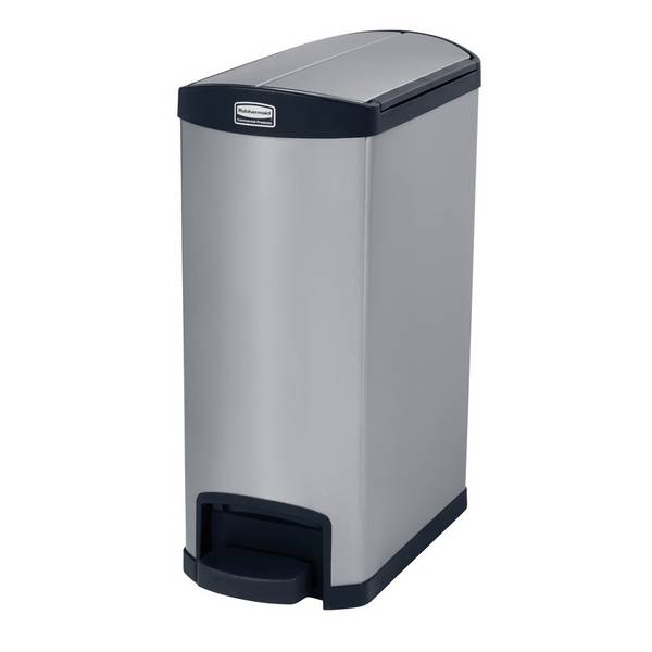 Tret-Abfallbehälter Rubbermaid Slim Jim®, Metall, 50 l, schwarz