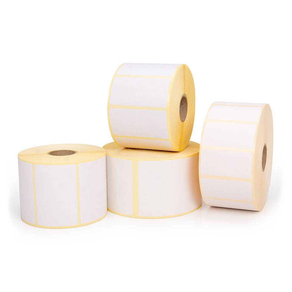 Papier Etiketten, unbeschichtet, weiß, für Thermodirektdrucker, 25 x 75 mm, 1 Zoll Kern-0