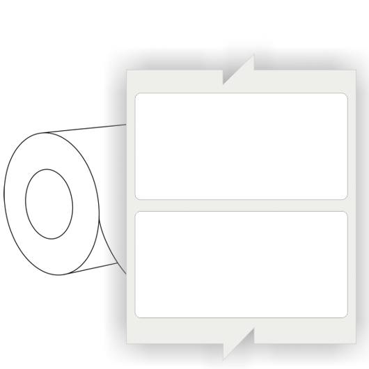 EPIX Polyester-Etiketten, weiß 70 x 40 mm, auf 1 Zollkern-0
