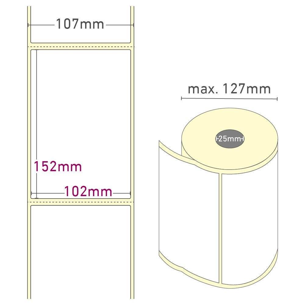 Thermodirekt Etiketten, Papier, 102 x 152 mm, 1 Zoll Rollenkern-1