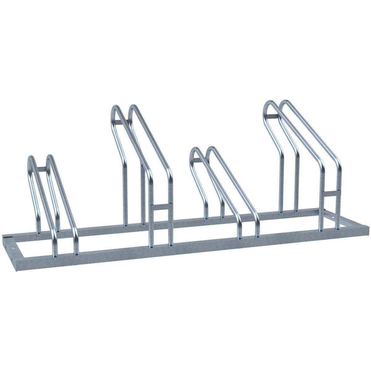 Fahrradständer, 4 Plätze, Reihenanlage, 1400x500 mm, Hoch-/Tiefstellung, einseitig, feuerverzinkt-0