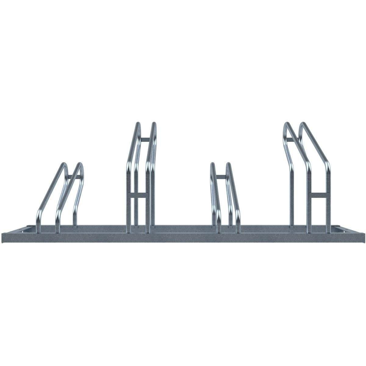 Fahrradständer, 4 Plätze, Reihenanlage, 1400x500 mm, Hoch-/Tiefstellung, einseitig, feuerverzinkt-1