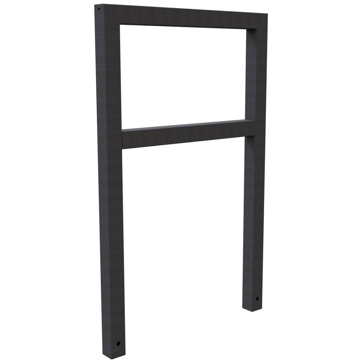 Anlehnbügel, 750mm, Querholm, Einbetonieren, 800 mm Überflur, Rechteckrohr 60x60mm, Eisenglimmer-0