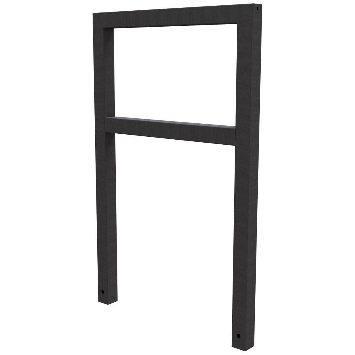 Anlehnbügel, 750mm, Querholm, Einbetonieren, 800 mm Überflur, Rechteckrohr 60x60mm, Eisenglimmer-2