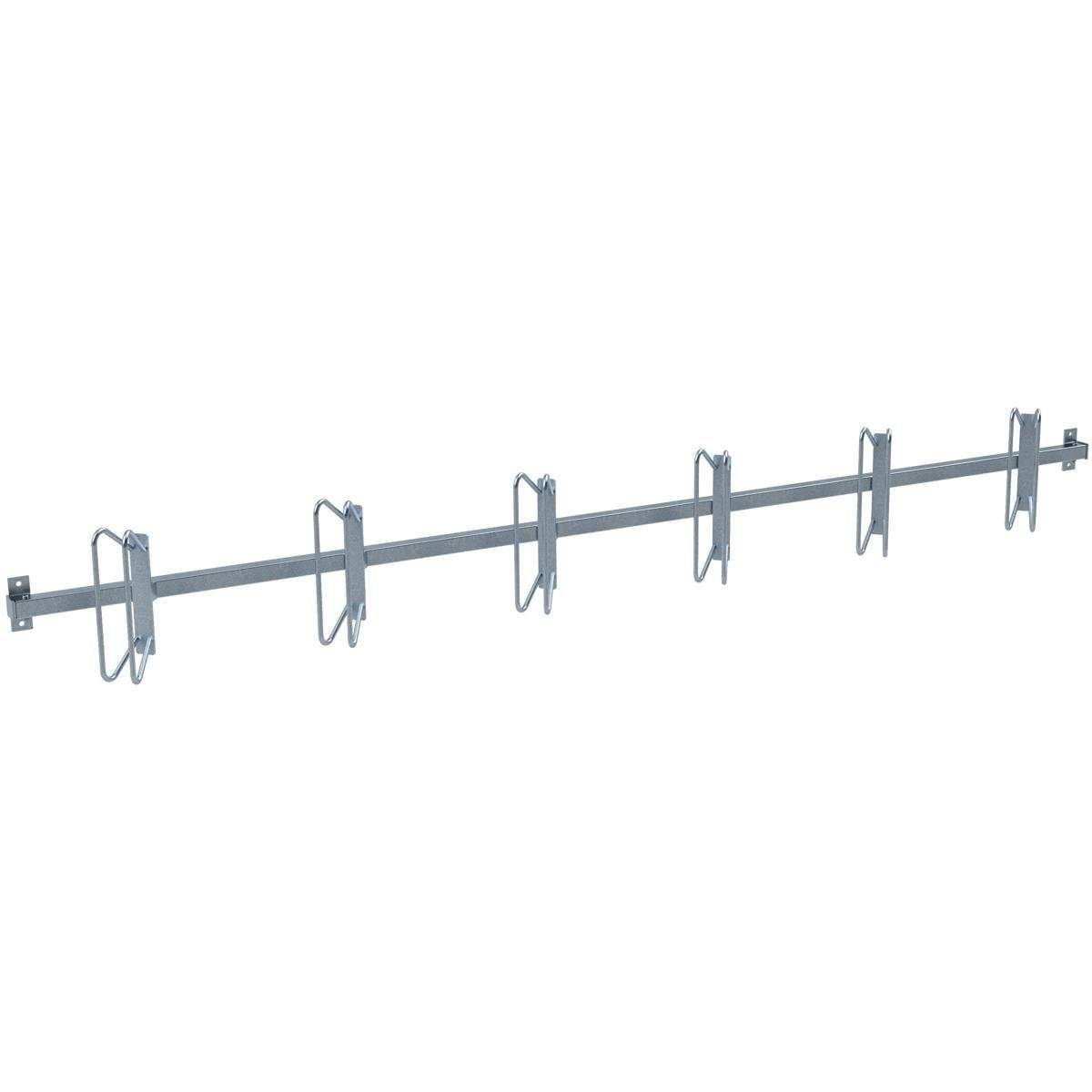 Reihenparker Wandbefestigung, zum Andübeln, Länge 3100 mm, 6 Stellplätze, links/rechts 45°, verzinkt-0