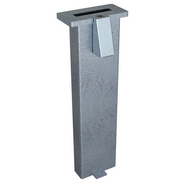 Bodenhülse Feststellvorrichtung für Flachstahl 80x12 mm, Gesamtlänge: 400mm, feuerverzinkt