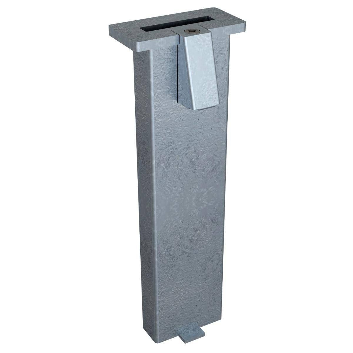 Bodenhülse Feststellvorrichtung für Flachstahl 80x12 mm, Gesamtlänge: 400mm, feuerverzinkt-0