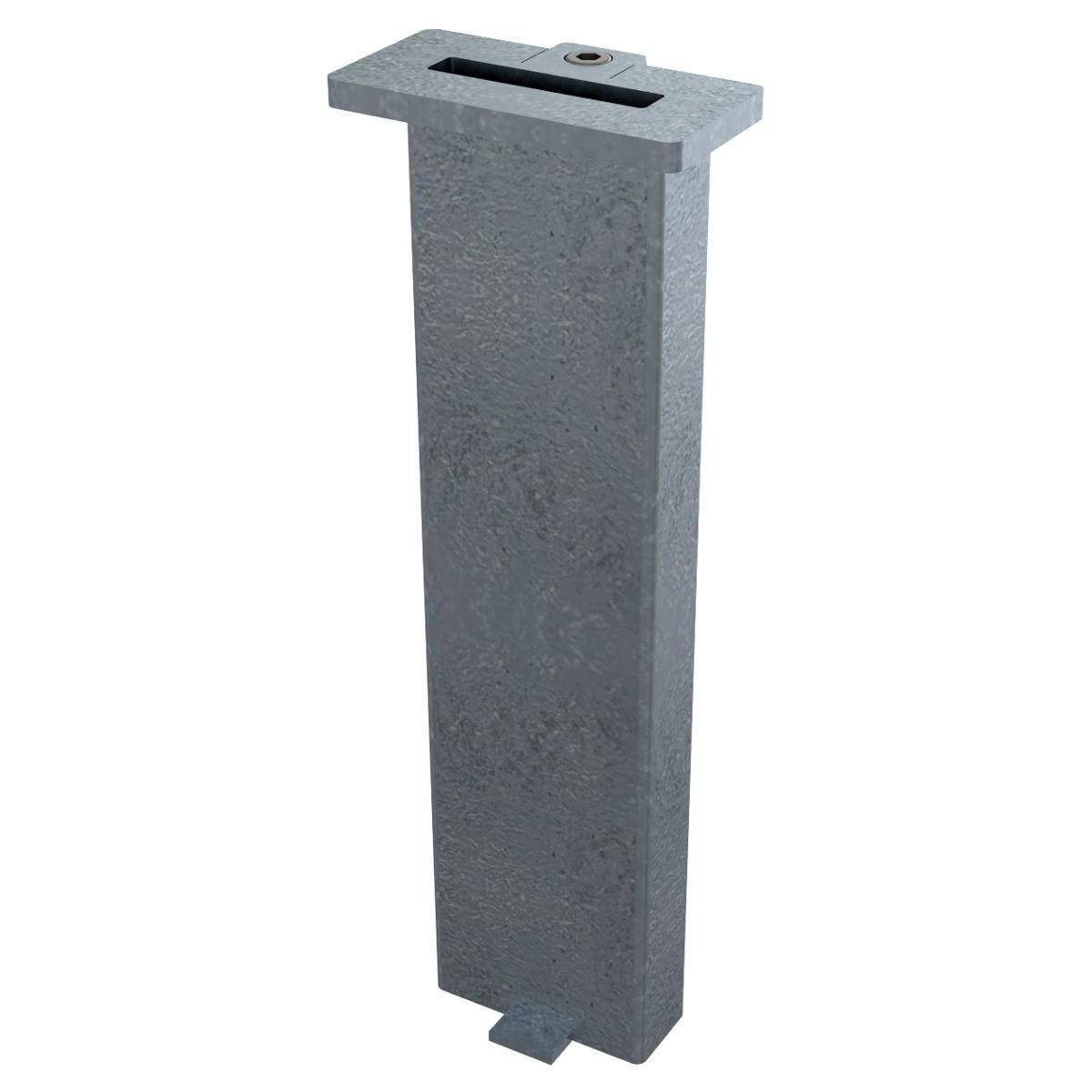 Bodenhülse Feststellvorrichtung für Flachstahl 80x12 mm, Gesamtlänge: 400mm, feuerverzinkt-2