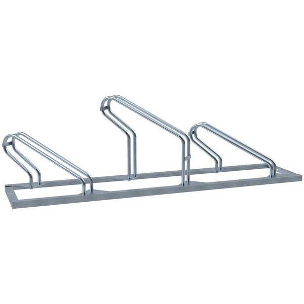 Fahrradständer, 3 Plätze, 45° links, 1695x500 mm, Hoch-/Tiefstellung, einseitig, feuerverzinkt