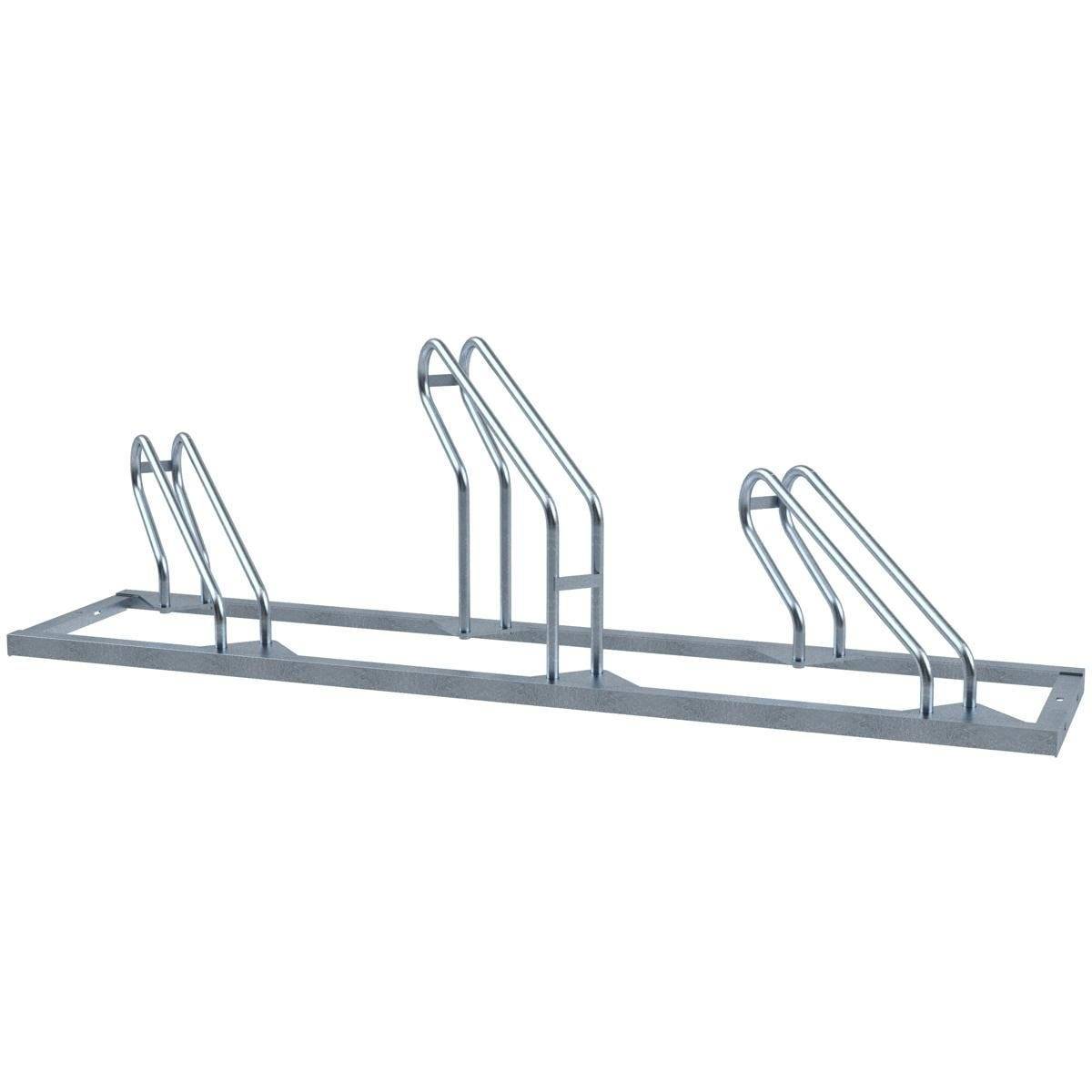 Fahrradständer, 3 Plätze, 45° links, 1695x500 mm, Hoch-/Tiefstellung, einseitig, feuerverzinkt-2