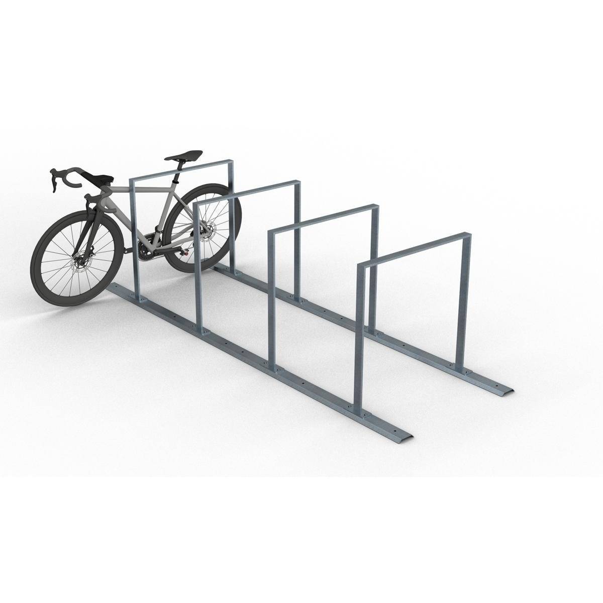 Anlehnbügel Schienensystem, 4 Bügel Flachstahl 50x12 mm, 2800x800mm (LxB), zum Aufschrauben-1