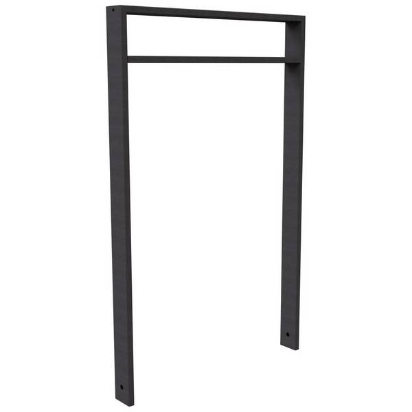Anlehnbügel, 750mm, Querholm eng, Einbetonieren, 800mm Überflur Vierkantrohr 80x20mm, Eisenglimmer