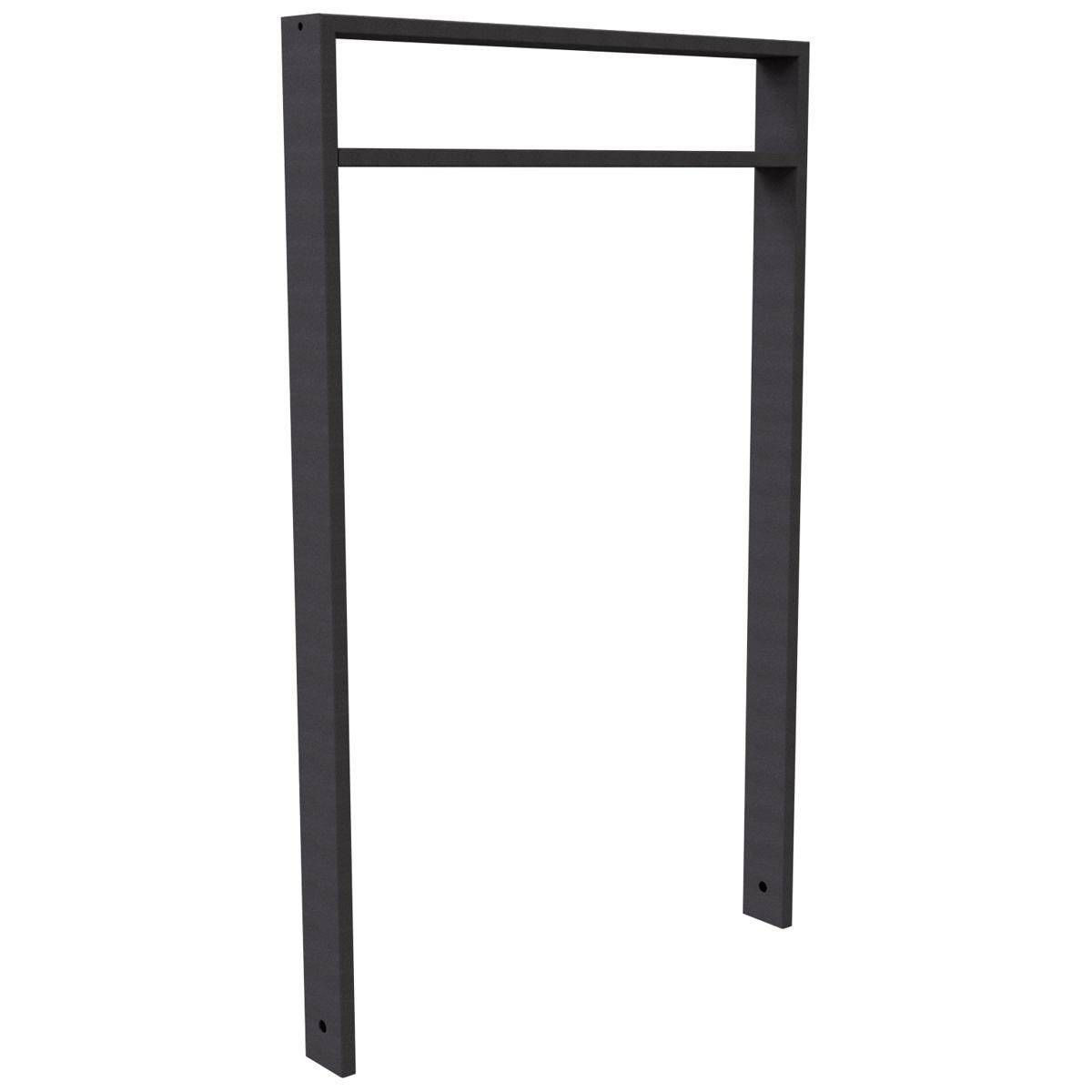 Anlehnbügel, 750mm, Querholm eng, Einbetonieren, 800mm Überflur Vierkantrohr 80x20mm, Eisenglimmer-0