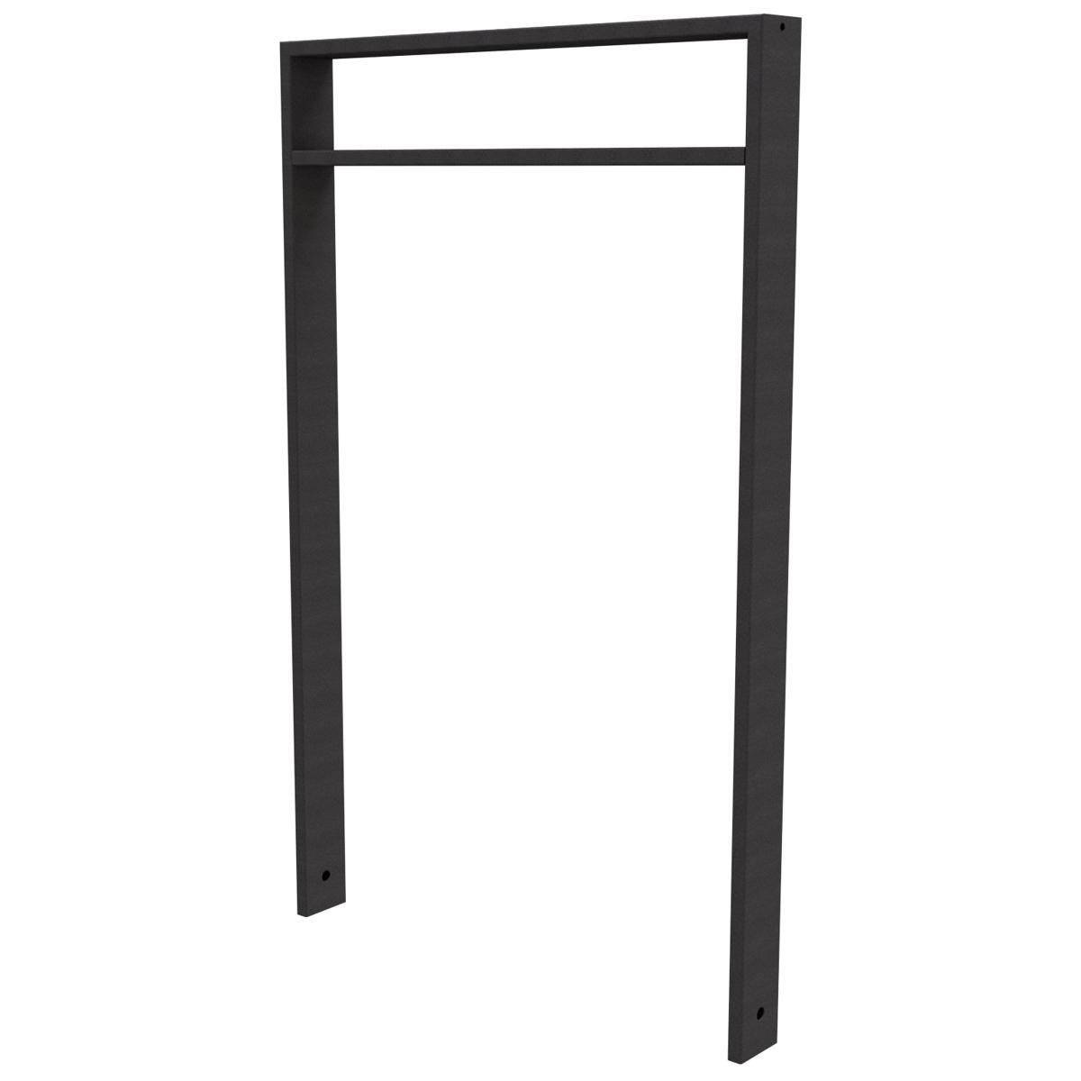 Anlehnbügel, 750mm, Querholm eng, Einbetonieren, 800mm Überflur Vierkantrohr 80x20mm, Eisenglimmer-2