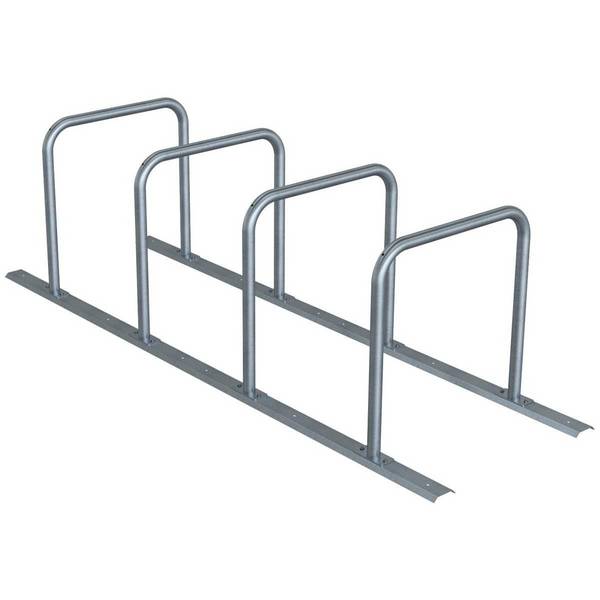Anlehnbügel Schienensystem, 4 Bügel Stahlrohr Ø48 mm, 2800x800mm (LxB), zum Aufschrauben