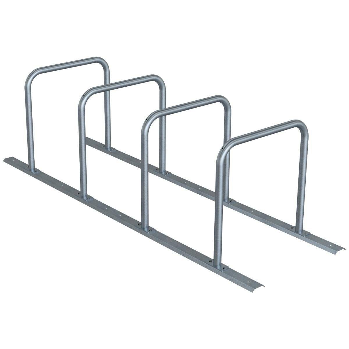 Anlehnbügel Schienensystem, 4 Bügel Stahlrohr Ø48 mm, 2800x800mm (LxB), zum Aufschrauben-0