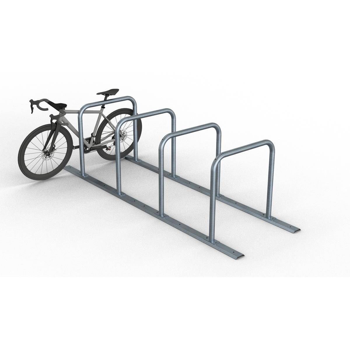 Anlehnbügel Schienensystem, 4 Bügel Stahlrohr Ø48 mm, 2800x800mm (LxB), zum Aufschrauben-2