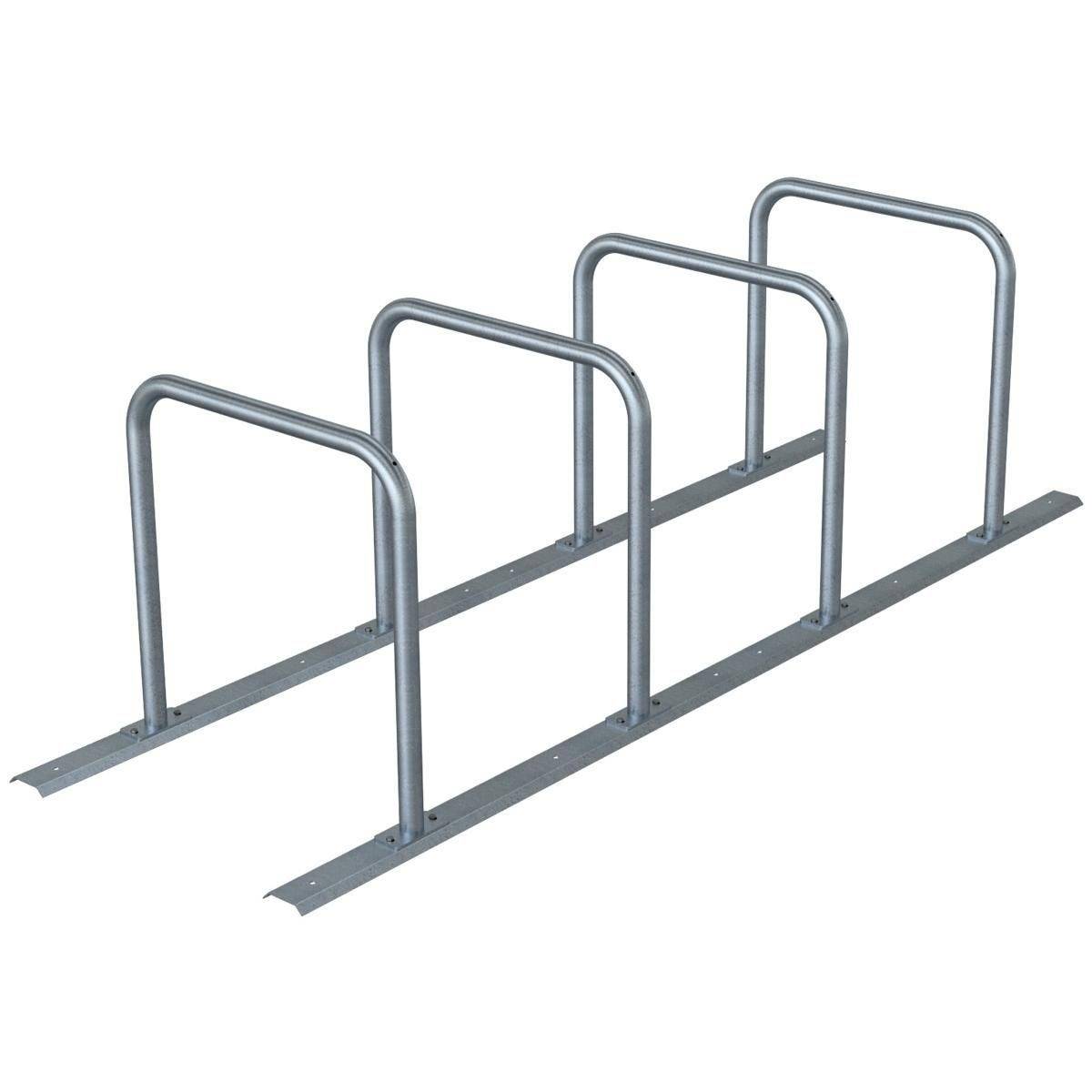 Anlehnbügel Schienensystem, 4 Bügel Stahlrohr Ø48 mm, 2800x800mm (LxB), zum Aufschrauben-3