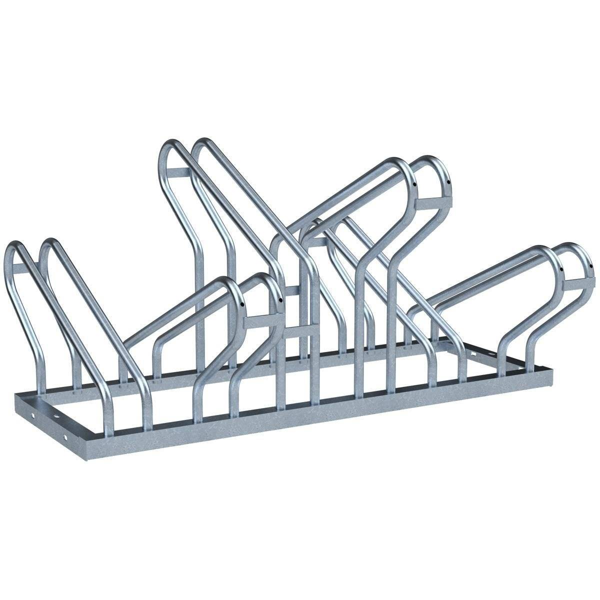 Fahrradständer, 2x3 Plätze, Reihenanlage 1050x600 mm, Hoch-/Tiefstellung, beidseitig, feuerverzinkt-0