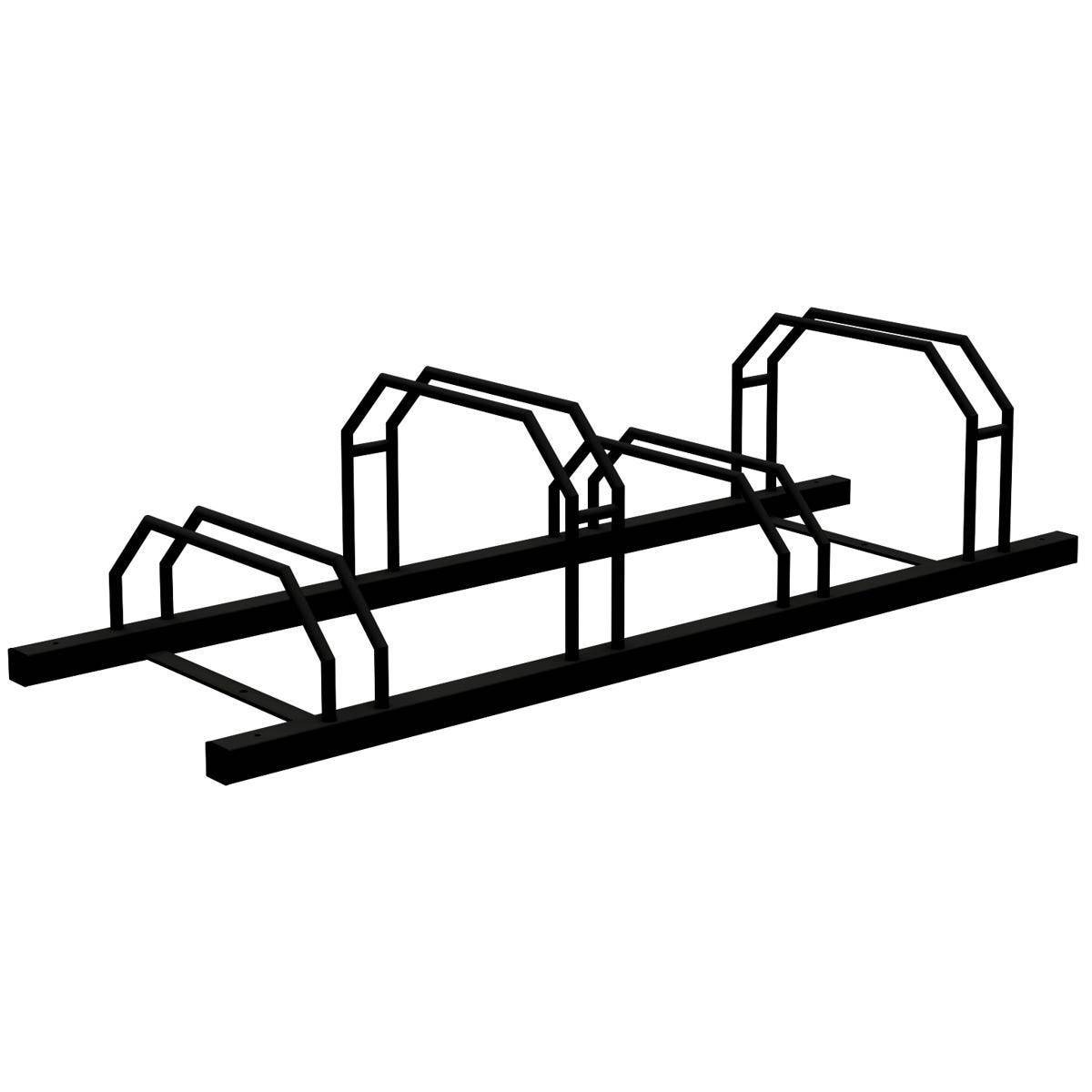 Fahrradständer, 4 Plätze, Reihenanlage, 1400x500 mm, Hoch-/Tiefstellung, beidseitig, Tiefschwarz-0