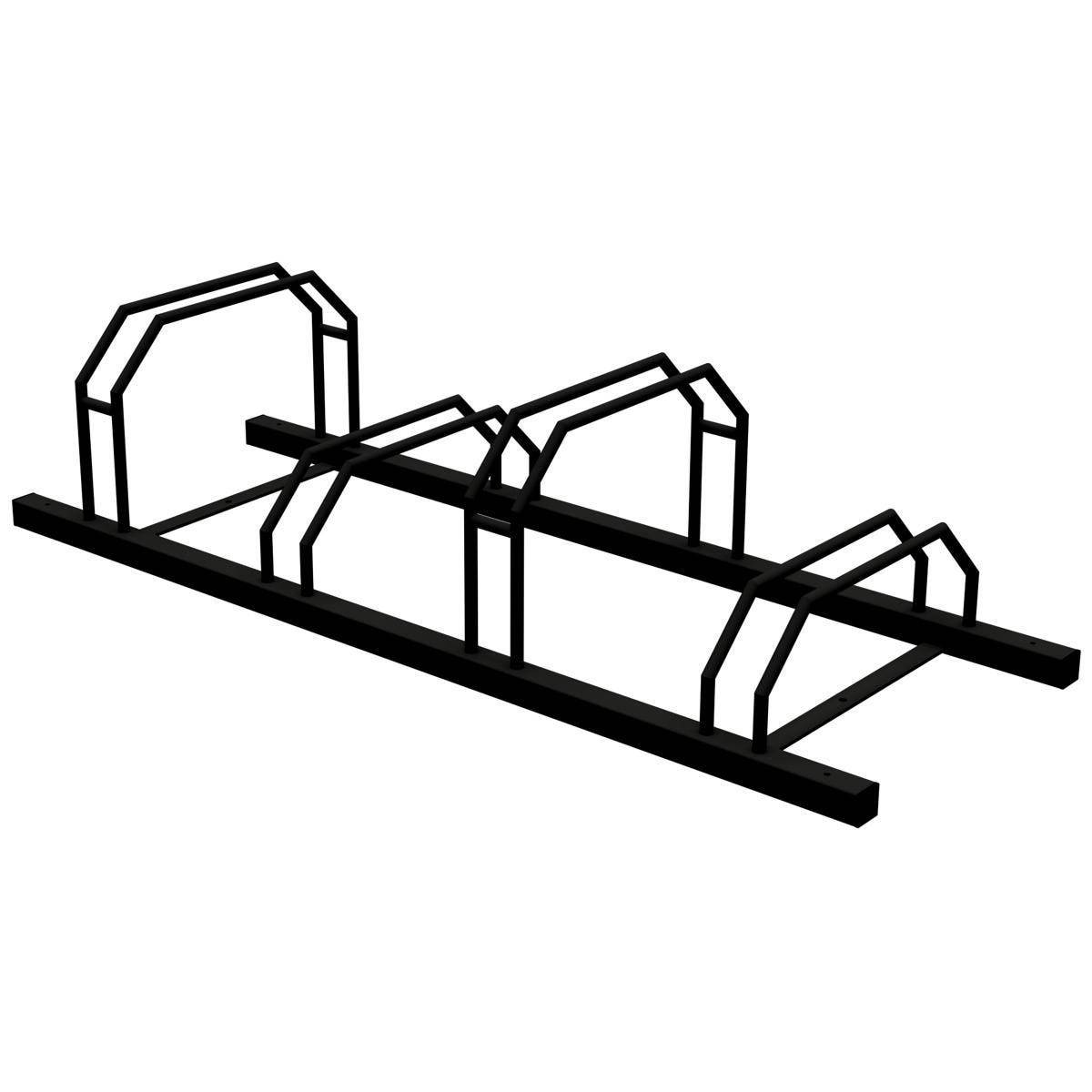 Fahrradständer, 4 Plätze, Reihenanlage, 1400x500 mm, Hoch-/Tiefstellung, beidseitig, Tiefschwarz-2