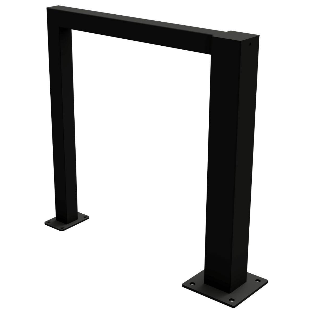 E-Bike-Anlehnbügel Ladestation, Vierkantrohr, 800 x 800 mm (HxB), Aufdübeln, schwarz-2