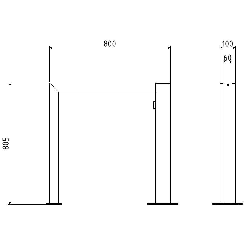 E-Bike-Anlehnbügel Ladestation, Vierkantrohr, 800 x 800 mm (HxB), Aufdübeln, schwarz-3