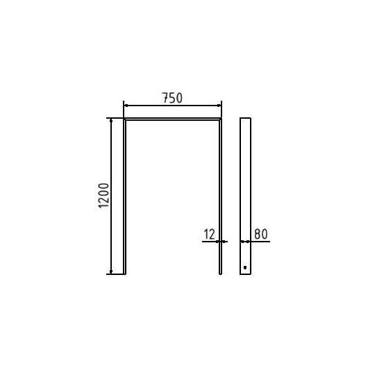 Flachstahlbügel 80x12mm, Einbetonieren, 1200x750 mm (HxB), Eisenglimmer-2