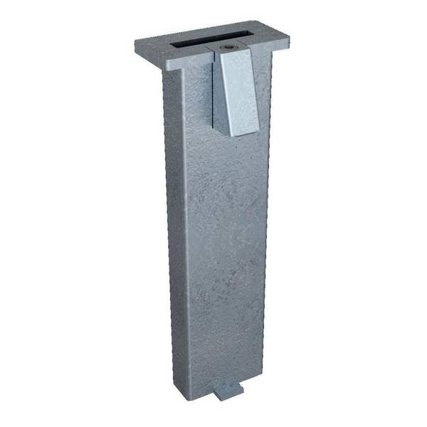 Bodenhülse Feststellvorrichtung für Flachstahl 50x12 mm, Gesamtlänge: 400mm, feuerverzinkt