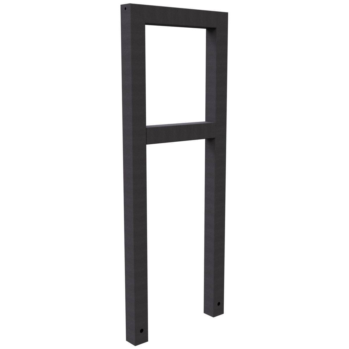 Anlehnbügel, 450mm, Querholm, Einbetonieren, 800 mm Überflur, Rechteckrohr 60x60mm, Eisenglimmer-0