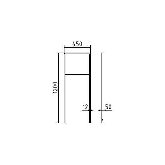Flachstahlbügel 50x12mm, Einbetonieren, 450x1000 mm (HxB), Querholm, feuerverzinkt-3