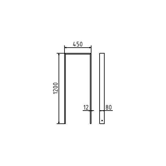 Flachstahlbügel 80x12mm, Einbetonieren, 1200x450 mm (HxB), feuerverzinkt-2